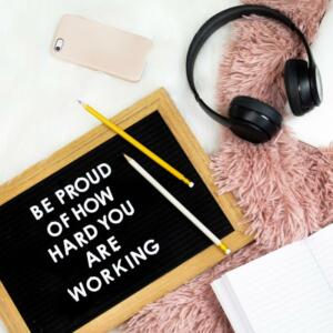 Positive quote on blackbord